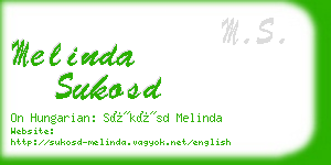 melinda sukosd business card